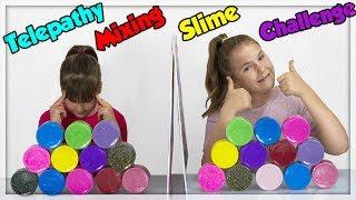 TWIN TELEPATHY MIXING SLIME CHALLENGE ! ADDING TOO MUCH SLIME