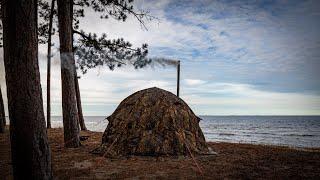 Hot Tent Camping On The Shores Of Lake Superior With My Dog