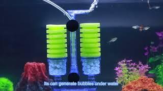 Upettools Aquarium Biochemical Double Sponge Filter Up to 55 GAL