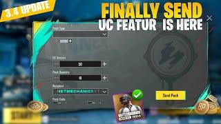 3.4 Update  Finally Uc Send Option Available | How To Send Bgmi Uc To Your Friend Account