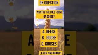 What is the plural form of Goose? GK Question of the day#shorts#gkquiz