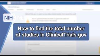 How to Find the Total Number of Studies in ClinicalTrials.gov