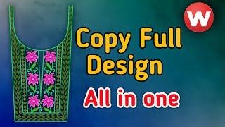 full neck design From Scanned Image  | Wilcom 2006 Embroidery Designing Tutorial