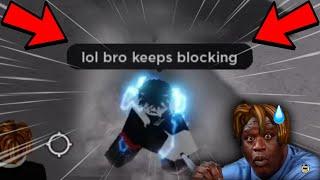 "lol bro keeps blocking" | The Strongest Battlegrounds | ROBLOX