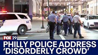 WATCH LIVE: Police officials discuss 'disorderly crowd' of juveniles who gathered in Center City