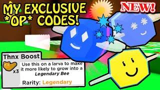 *NEW* My EXCLUSIVE & OP CODES - FREE Legendary Bees! | Roblox Beekeepers