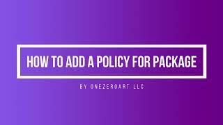 How To Add A Policy For Package In Zal Ultra ISP CRM By Onezeroart LLC