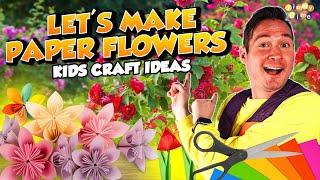 Let's Make and Find Flowers with Jimmy Dime Time  Making Paper Flowers for Kids | Kids Craft Ideas