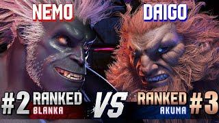 SF6 ▰ NEMO (#2 Ranked Blanka) vs DAIGO (#3 Ranked Akuma) ▰ High Level Gameplay