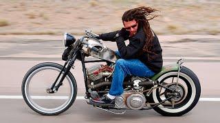 Billy Lane Harley Knucklehead Chopper Motorcycle Kick Start Hot Rod Indian Larry David Mann Inspired