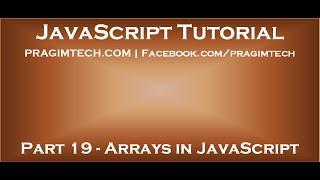 Arrays in javascript