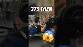 275LBS THEN VS. NOW  #bench #progression #powerlifting #gym #fyp #viral #ytshorts #ytviral #shorts