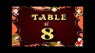 8x1=8 Multiplication, Table of eight 8, Tables Song, Multiplication, Time of tables, MathsTables