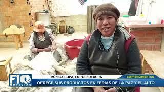 Doña Mónica Copa trabaja hace 23 años con la técnica del fieltro en lana de oveja, con este emprendi