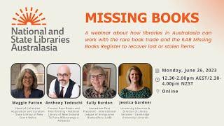 NSLA webinar: How libraries in Australasia can work with the ILAB Missing Books Register