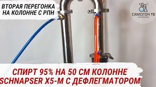 ВТОРАЯ ДРОБНАЯ ПЕРЕГОНКА С ДЕФЛЕГМАТОРОМ НА SCHNAPSER X5 M. Плюсы и минусы работы с дефлегматором