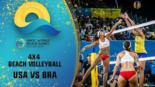 USA vs. BRA - Women's Group A | Full Match | ANOC Beach Games 4x4 2019