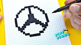 Значок MERCEDES ПО КЛЕТОЧКАМ !!!  PIXEL ART ! КАК НАРИСОВАТЬ ? Рисунки по Клеточкам