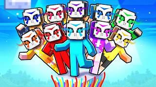 10 Friends on ONE IMPOSTOR BLOCK in Minecraft!