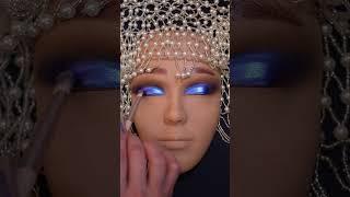 ASMR Rich Blue Glam Makeup Application on Mannequin #shorts #asmr