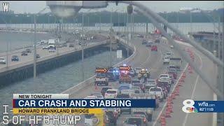 Driver stabbed after 3-vehicle crash on Howard Frankland Bridge, troopers say