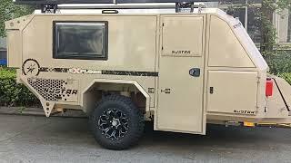 Upgraded brand new njstar rv desert color off road pop up tent camping travel trailer with solar