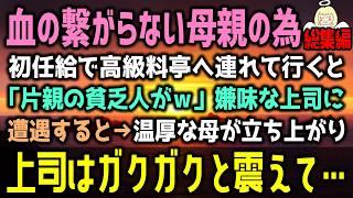 【感動する話】親孝行で母と高級料亭へ。偶然、居合わせた俺の嫌味な上司が「片親の貧乏人」と言った→次の瞬間、いつも温厚な母に上司は顎ガクガクさせた理由（泣ける話）感動ストーリー朗読 総集編