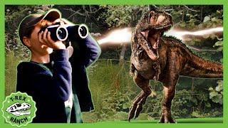 T-Rex Park for Kids - Attack of the Jurassic GIANT! |  T-Rex Ranch Dinosaur Videos