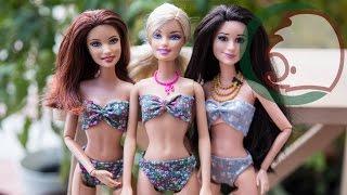 Как сделать открытый купальник для куклы. How to make swim wear for doll.