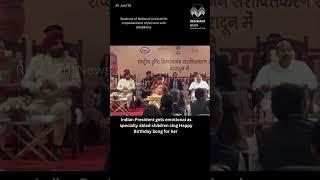 Indian President gets emotional as specially abled kids wish her