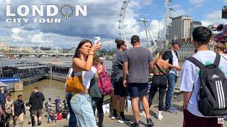 LONDON CITY TOUR | London Sightseeing Walk, Big Ben, London Eye| Central London Street Walk 4K HDR