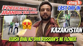 ⁠@ElvishYadavVlogs bhai ko mile Russians se Flowers | kazakhstan VLOG 5 |Foreigners ne liya panga