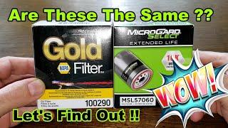 Napa Gold Oil Filter 100290 vs. MicroGard Select Oil Filter MSL57060, Oil Filter Comparison