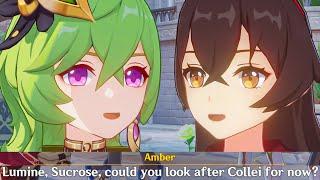 COLLEI Meets AMBER in Mondstadt Cutscene Genshin Impact