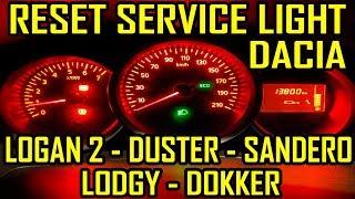 Dacia Logan 2 Duster Sandero Dokker Lodgy Reset Service Light Reminder Inspection