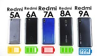 Redmi 9A vs Redmi 8A vs Redmi 7A vs Redmi 6A vs Redmi 5A  КТО ДОЛЬШЕ #4