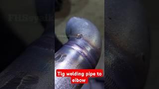 1.5" sch 40 pipe to elbow joint gtaw process #welding #reels #shortvideo #engineering #tigweld