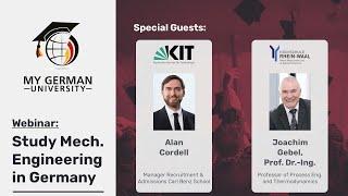 Study Mechanical Engineering in Germany (2021)  | Webinar with KIT Karlsruhe & Rhine-Waal UAS