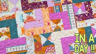 Log Cabin Stained Glass | Twin Size Quilt Pattern | Beginner Quilt Pattern | Scrappy Quilts