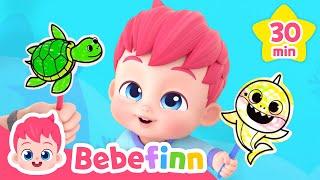 Sharks Under The Sea! | Bebefinn Shark Month Compilation | Nursery Rhymes & Kids Songs