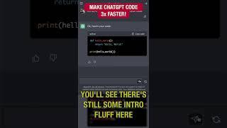 Make ChatGPT 3x Faster (at Coding) #shorts #chatgpt #openai #programming #technology