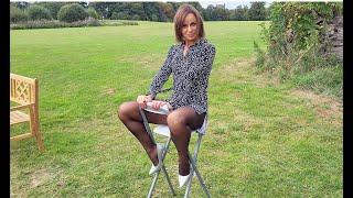 Anna Kravitz TRAILER 1 Sea Pebbles Dress Black Nylon Pantyhose Tights Silver Glitter Heels Review