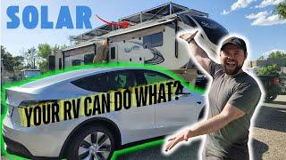 Charge a Tesla with this Off-Grid RV Solar Setup