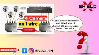 4 Cctv Cameras connection with 1 Cat6 wire | 4 channel UTP passive video balun | Cctv balun