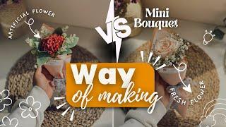 Mini Bouquet Making Ideas | how to wrap single flower bouquet | diy fresh flower bouquet