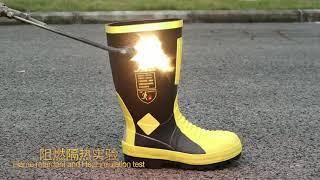 Test Video of Firefighter Rubber Boots