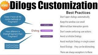 Dialogs - Part 2, Customization | DialogFragment.onCreateDialog