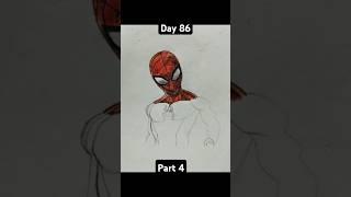 Spider man colour sketch part 4, day 86 of daily sketching to improve drawing and sketching. #shorts