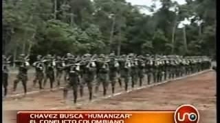 Chávez busca humanizar el conflicto colombiano