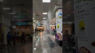 Watch as the ceiling crumbles at #Guwahati's LGBI airport terminal amidst heavy rainfall